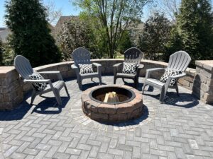 Outdoor patio with fire feature